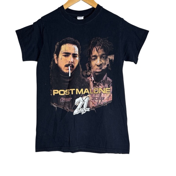 Gildan Tops - Post Malone and 21 Savage concert tour T-shirt 2018. Sz small